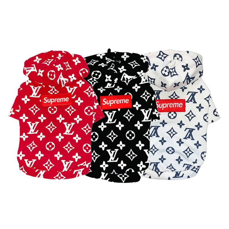 White supreme louis best sale vuitton hoodie